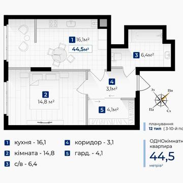 Однокімнатна квартира за акційною ціною!