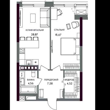БЕЗ КОМІСІЇ 1-к квартиру 55м²  в ЖК А136 Палац України ЖК А136 Highlight Tower