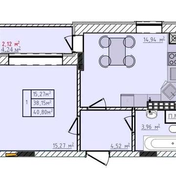 Продаж 1 кім.квартири в новобудові м.Пустомити, ЖК Сонячні Пагорби