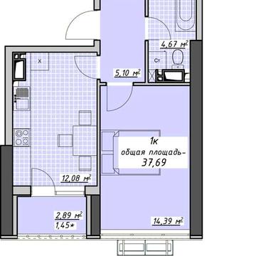 1 ком. квартира 38м.кв. в сданной секции ЖК Атмосфера. ЖК Атмосфера
