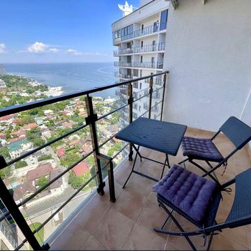 44 Жемчужина, ВИД на МОРЕ, 1 комн кв с террасой, Аркадия, ул. Каманина