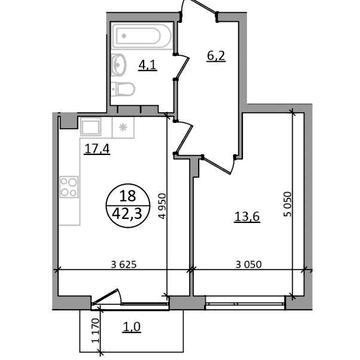 Продаж 1-к квартири 42,3 м² від забудовника, Брюховичі ЖК Грінвуд-2