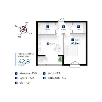 Продаж 1к Квартира Довженка О. вулиця ЖК Козацкий