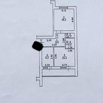 Велика двокімнатна квартира на Сахарова
