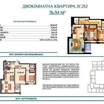 БЕЗ% ЖК Montreal House 76.94м2 Антоновича 83 Голосіївський Олімпійська ЖК Montreal House