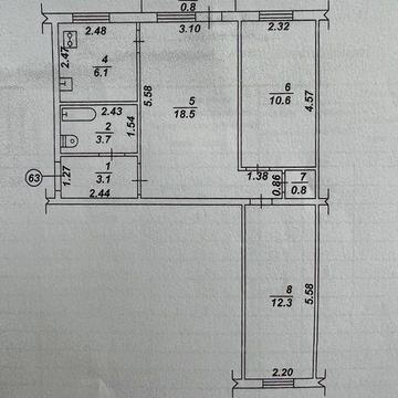 Продам трешку ЦЕНТР возле фонтана