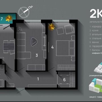 Власник, продам 2х кімнату квартиру ЖК SkyGarden ЖК SkyGarden