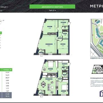 Продаж 2к квартири ЖК Метрополіс, Теремки, Голосієво, Республіка ЖК Метрополіс