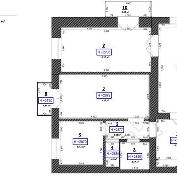 Квартира 3к, 3м, 3п стеля. кирпич 78м.кв. ЖК -