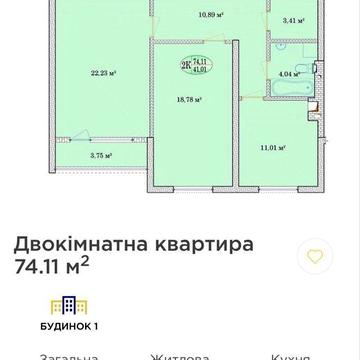 Продаж 2к. 75м. Святопетривське ЖК Добробут