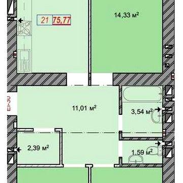 3-к квартира 75.7 м2 в ЖК Молодість 3 забудовник, сертифікат, без % ЖК Молодість