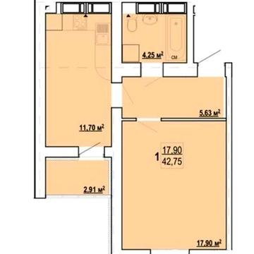 ЖК Гидропарк 3 этаж 42 м2 Продам 1 комн. квартиру РА ЖК Гидропарк