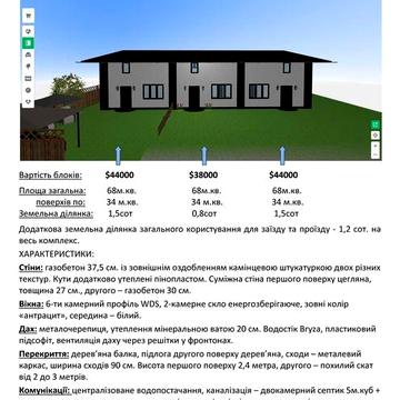 Частина зблокованого будинку поруч із Києвом.