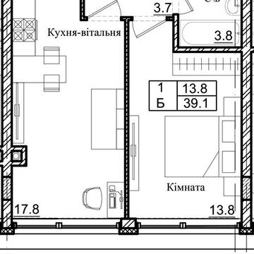 Чудова готова 1-кімнатна квартира в ЖК бізнес-класу ЖК Петрівське містечко 2