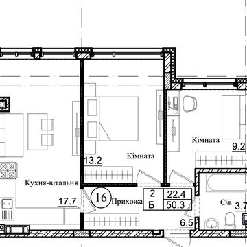 Готова 2-кімнатна квартира в с.Святопетрівське