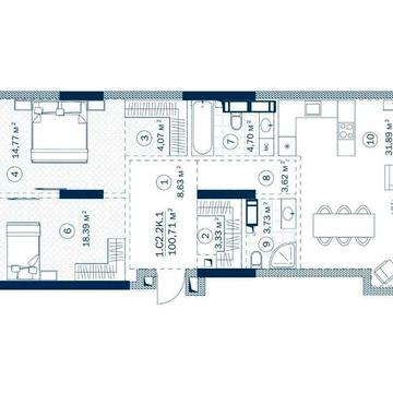 ВІД ЗАБУДОВНИКА 3к квартира 100.71 м2 у ЖК "Rusaniv Residence" ЖК Rusaniv Residence