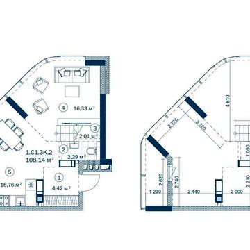 ВІД ЗАБУДОВНИКА дворівнева 2к квартира 108.14м2 ЖК "Rusaniv Residence" ЖК Rusaniv Residence