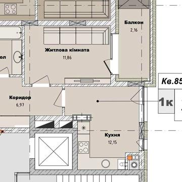 Продаж 1 кім  квартири в Городку ЖК Арт29