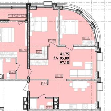 3 комнатная квартира 100м2 в ЖК Модерн на 6ст. Фонтане Видовая