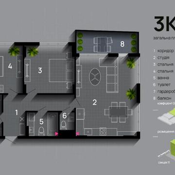 Продаж 3-кімнатної квартири в ЖК Family Plaza ЖК Family Plaza