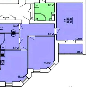 Продажа просторной 2к квартиры ЖК Сокольники Центр