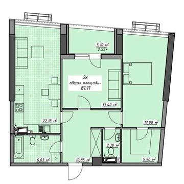 Продам 2х комнатную квартиру в ЖК Атмосфера. Дом сдан. 81 кв.м. 88000 ЖК Атмосфера