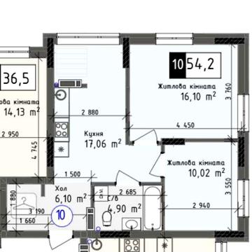 2 кімнатна квартира з першим внеском 3900, розтермінуванням 48 місяців
