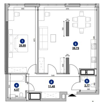 БЕЗ% Продажа 2к квартиры ЖК  Nordica Residence 79.52м2 ЖК Nordica