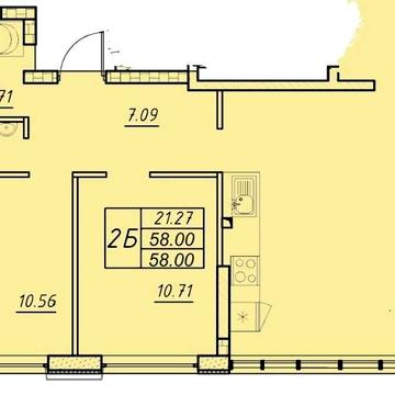 Манхеттен"ЖК 59 м Двухкомнатная квартира, две спальни и кухня гостиная ЖК Манхеттен ЖК