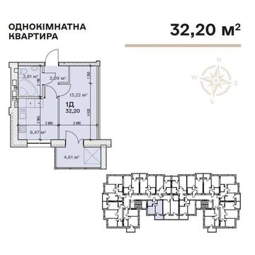 Найдешевша квартира на 3-му поверсі у новобудові ЖК "Сімейний" ЖК Сімейний
