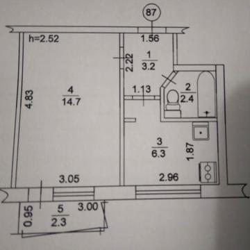 Продається 1/2 частка однокімнатної квартири, Харківське шосе