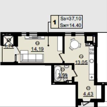 Квартира 37,1кв м ужгород жк зоряний ЖК Зоряний