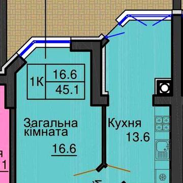 Продаж 1 кімнатної квартири з терасою в ЖК "Софія Резиденс" ЖК Софія Резіденс