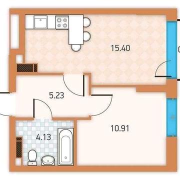 Продаж 1к квартири 35,24 м2 ЖК Twin House - Київміськбуд