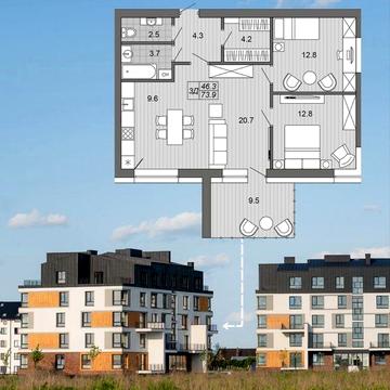 Здам 2 кім квартиру- студію в жк От Кутюр