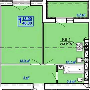 ЖК Рогатинський. Продаж 1-кімнатної квартири (будівельний стан) DD ЖК Рогатинський