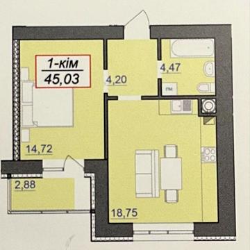 Продаж 1 к. Квартири в ЖК «Каскад-Ярко» 8 пов. ЖК Каскад-Ярко