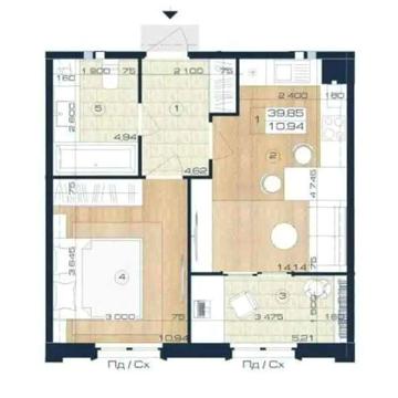Продаж 1к квартира 39.85м² ЖК Оксфорд, буд А-1, [3 поверх] БЕЗ КОМІСІЇ ЖК Оксфорд
