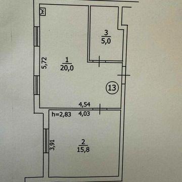 1-к. квартира, 2й поверх, м. Бориспіль центр вул Шевченка, 36.000 EUR