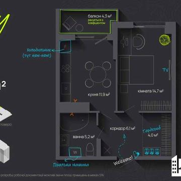 1к видова в ЖК ЖК City by Blago ЖК City by Blago