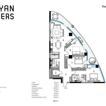 NEW! Видова 3К ЖК Taryan Towers Перша Вежа 127м2 Печерськ Центр БЕЗ% ЖК Taryan Towers