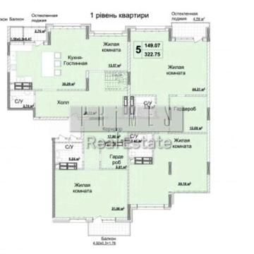 Продажа 5-к пентхауса 322м , без ремонта в «Новопечерских Липках» ЖК Новопечерські Липки