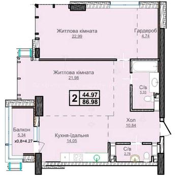 Продаж 2-кімнатної квартири (84,31м2)  А. Верхогляда (Драгомирова), 4 ЖК Новопечерські Липки