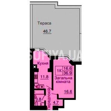 Є оселя діє 1кім.квартира 45м2 з терасою Теремки, Новосілки, Чабани. ЖК Sofia Nova