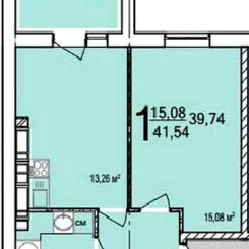 ЖК ПТИЧКА  1-комн квартира 41,6м2 в жилом доме MV ЖК ПТИЧКА