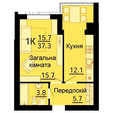 1к в ЖК "Львівський Затишок" під Є-оселю ЖК Львівський Затишок