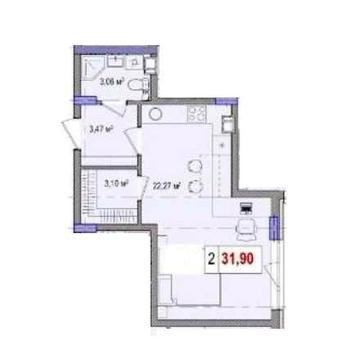 Продам Студію квартиру 31,9 м2 на 2 поверсі в районі Жулян ЖК LIBERTY PARK