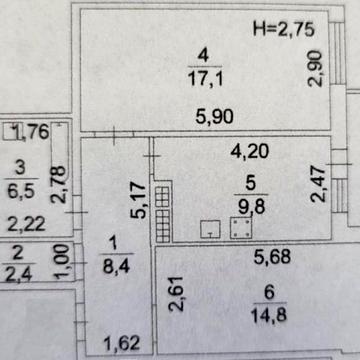 2 комнатная на Королева/Вильямса 63 м2 Новый дом. еОселя еВидновлення