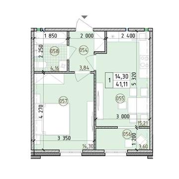 1к квартира 9 поверх (41 м²) | ЖК Нова Англія | Переуступка ЖК Нова Англія