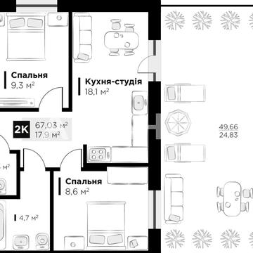 Стильна двокімнатна квартира в ЖК Hygge LUX ЖК HYGGE LUX